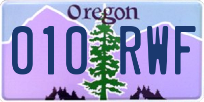 OR license plate 010RWF