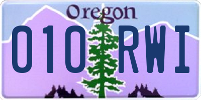 OR license plate 010RWI