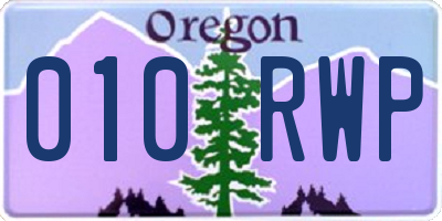 OR license plate 010RWP