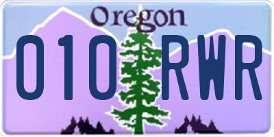 OR license plate 010RWR