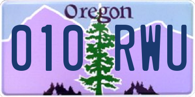 OR license plate 010RWU