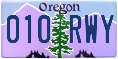 OR license plate 010RWY