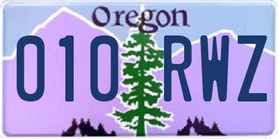 OR license plate 010RWZ