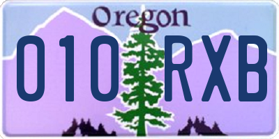 OR license plate 010RXB