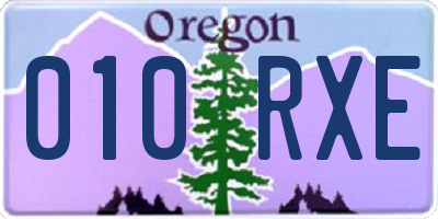 OR license plate 010RXE