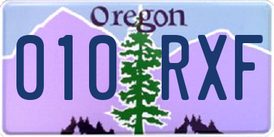OR license plate 010RXF
