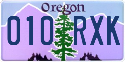 OR license plate 010RXK