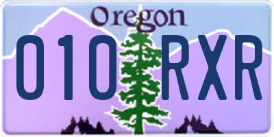 OR license plate 010RXR