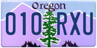 OR license plate 010RXU