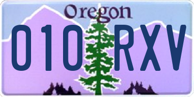 OR license plate 010RXV