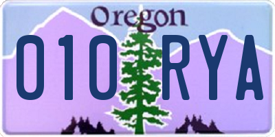 OR license plate 010RYA