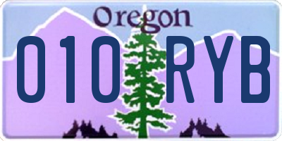 OR license plate 010RYB