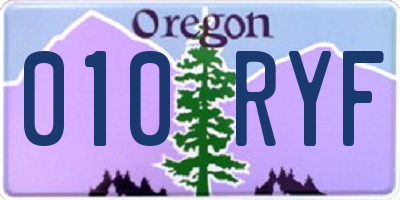OR license plate 010RYF
