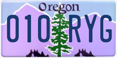 OR license plate 010RYG