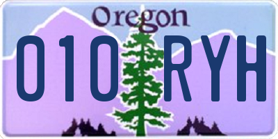 OR license plate 010RYH