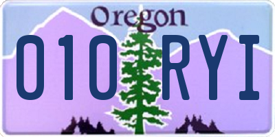 OR license plate 010RYI