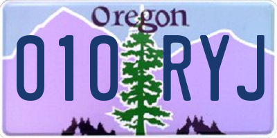 OR license plate 010RYJ