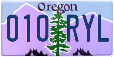 OR license plate 010RYL