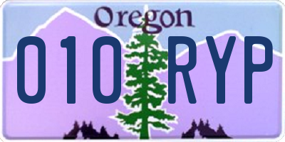 OR license plate 010RYP