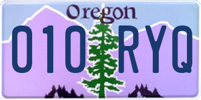 OR license plate 010RYQ
