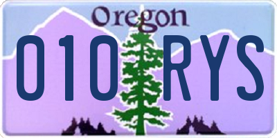 OR license plate 010RYS