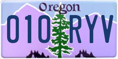 OR license plate 010RYV