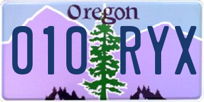 OR license plate 010RYX