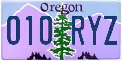 OR license plate 010RYZ