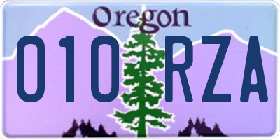 OR license plate 010RZA
