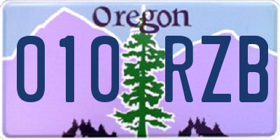 OR license plate 010RZB