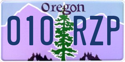 OR license plate 010RZP