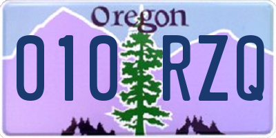 OR license plate 010RZQ