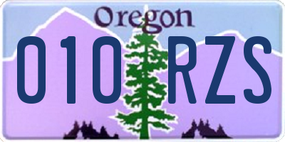 OR license plate 010RZS