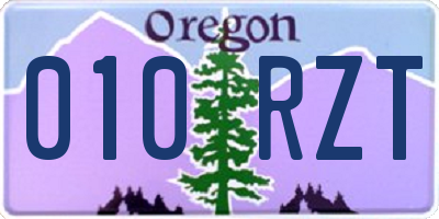 OR license plate 010RZT