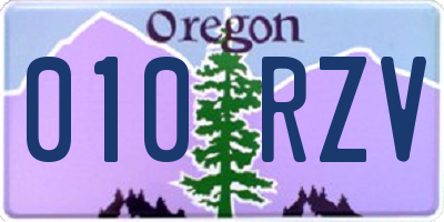 OR license plate 010RZV