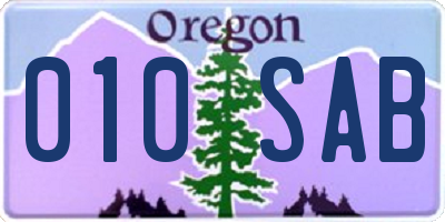 OR license plate 010SAB