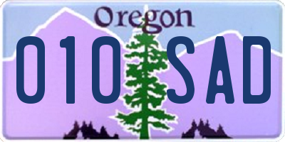 OR license plate 010SAD