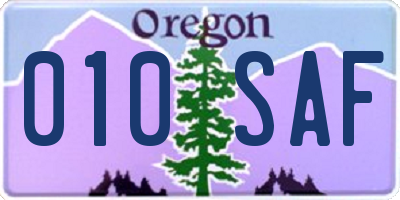OR license plate 010SAF