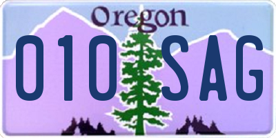 OR license plate 010SAG