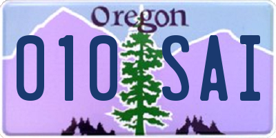 OR license plate 010SAI