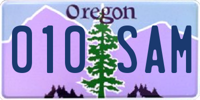 OR license plate 010SAM