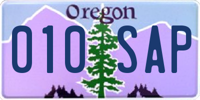 OR license plate 010SAP