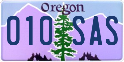 OR license plate 010SAS