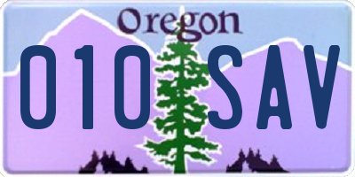 OR license plate 010SAV