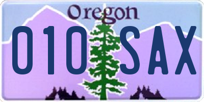 OR license plate 010SAX