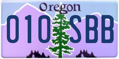 OR license plate 010SBB