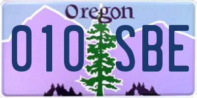 OR license plate 010SBE