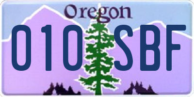 OR license plate 010SBF