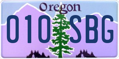 OR license plate 010SBG