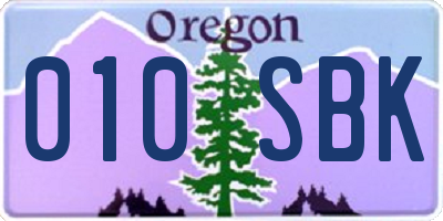 OR license plate 010SBK